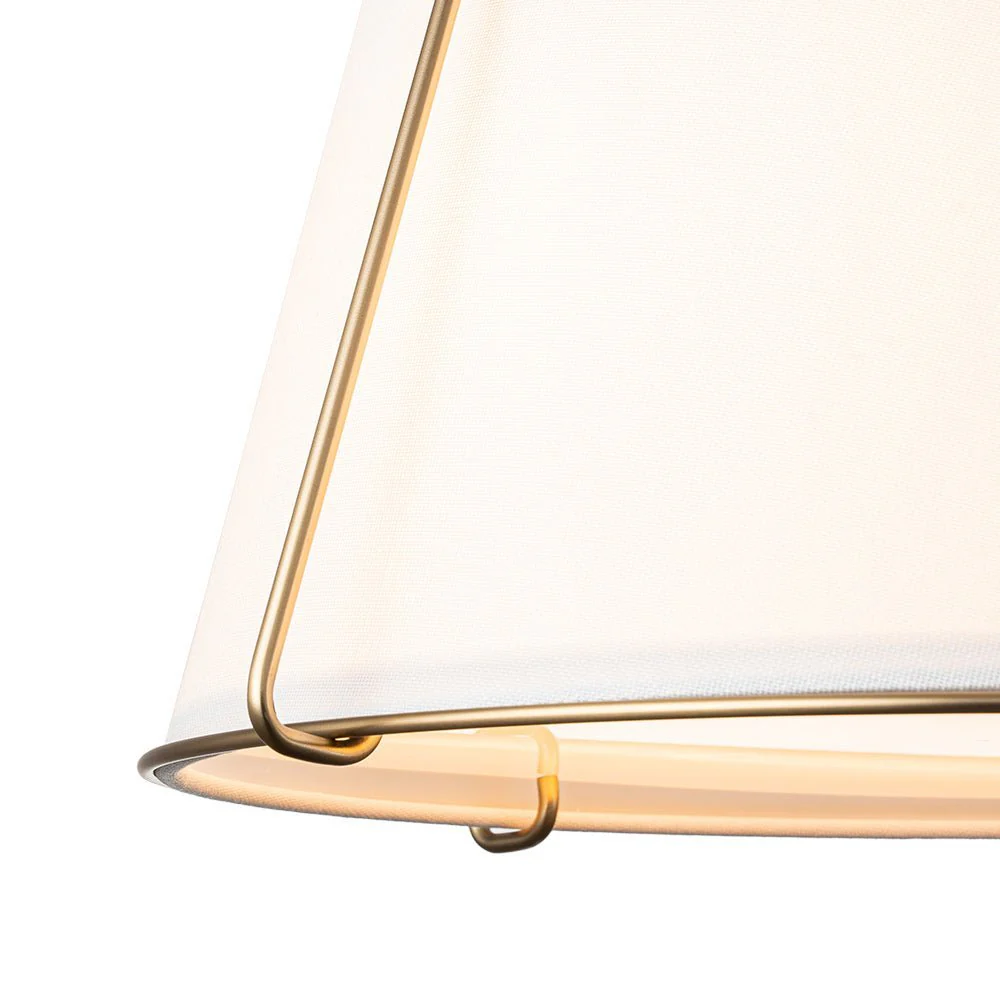 (OpenBox) Contemporary Wide Linen Drum Brass Semi Flush Mount - Image 12