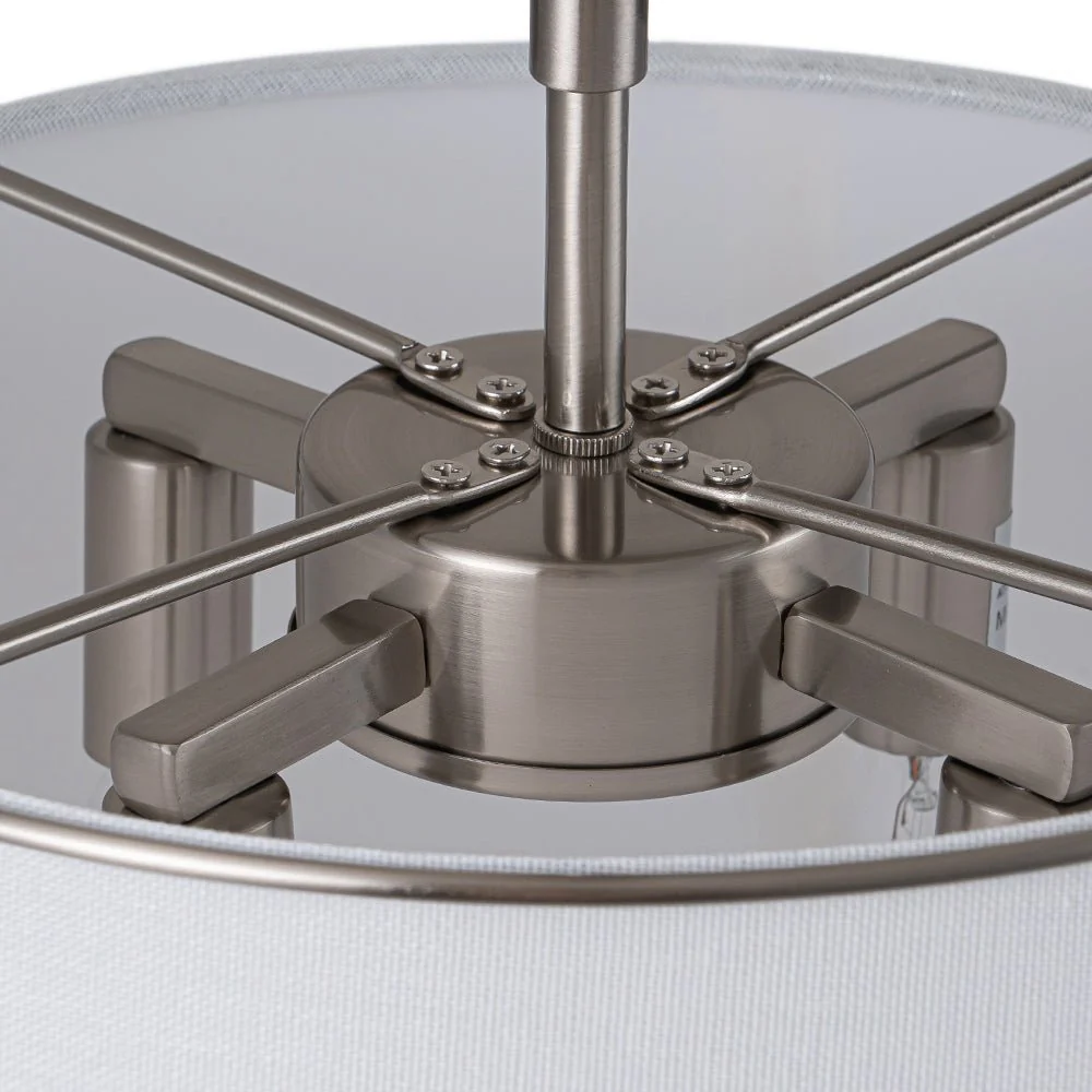 (OpenBox) Contemporary Wide Linen Drum Brass Semi Flush Mount - Image 21