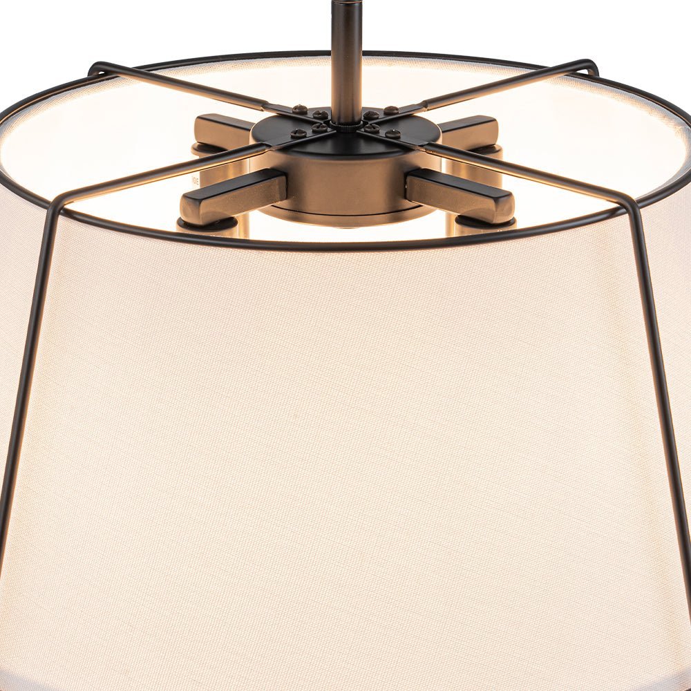 (OpenBox) Contemporary Wide Linen Drum Brass Semi Flush Mount - Image 32