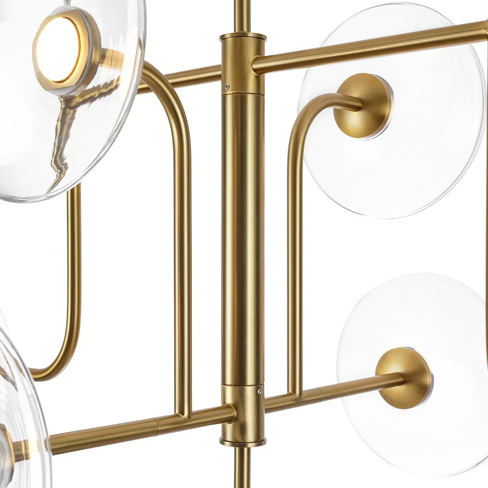 (OpenBox) Designer 9-light Glass Dimmable LED Linear Sputnik Chandelier - Image 11