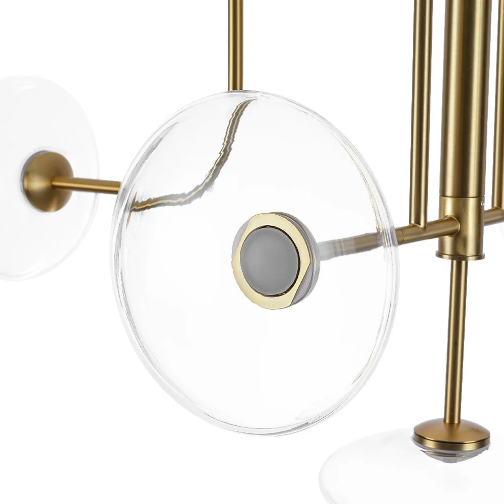 (OpenBox) Designer 9-light Glass Dimmable LED Linear Sputnik Chandelier - Image 12