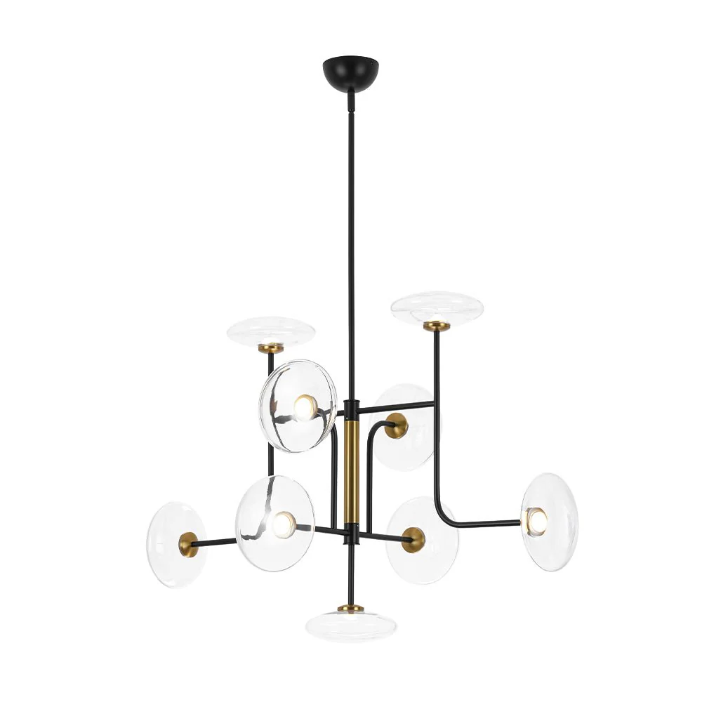 (OpenBox) Designer 9-light Glass Dimmable LED Linear Sputnik Chandelier - Image 16