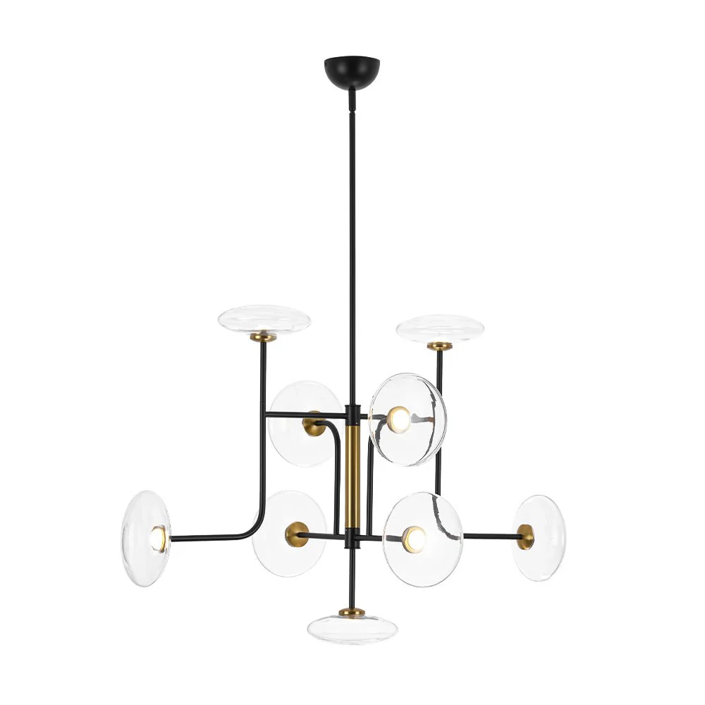 (OpenBox) Designer 9-light Glass Dimmable LED Linear Sputnik Chandelier - Image 17
