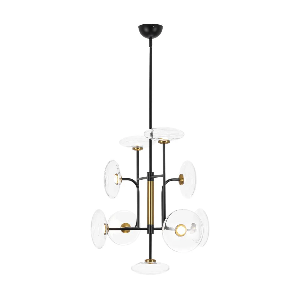 (OpenBox) Designer 9-light Glass Dimmable LED Linear Sputnik Chandelier - Image 18