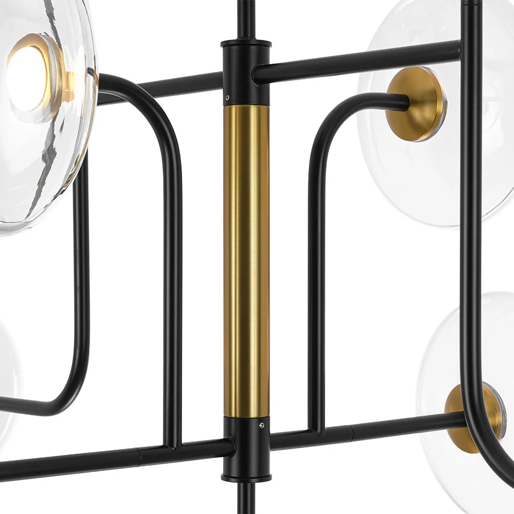 (OpenBox) Designer 9-light Glass Dimmable LED Linear Sputnik Chandelier - Image 21