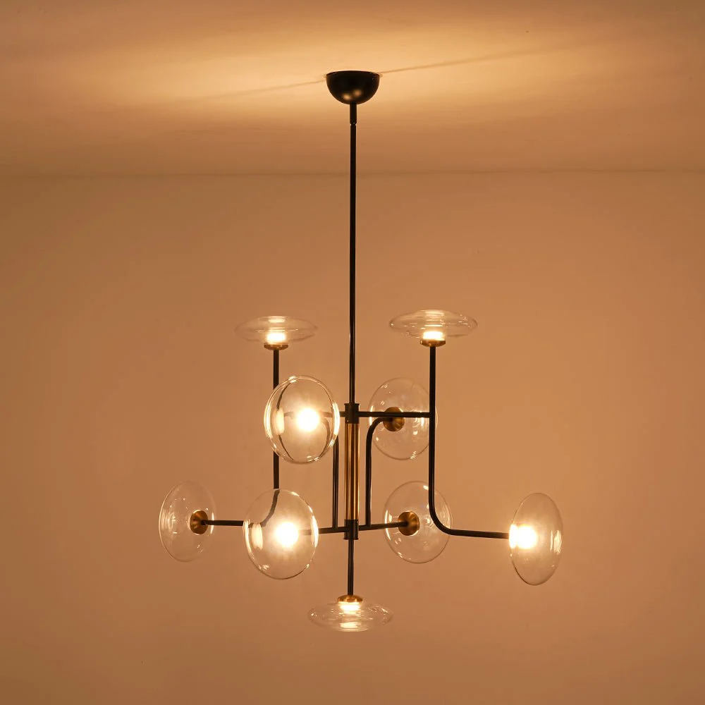 (OpenBox) Designer 9-light Glass Dimmable LED Linear Sputnik Chandelier - Image 22