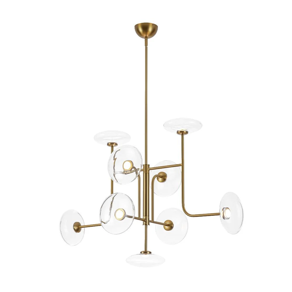 (OpenBox) Designer 9-light Glass Dimmable LED Linear Sputnik Chandelier - Image 6