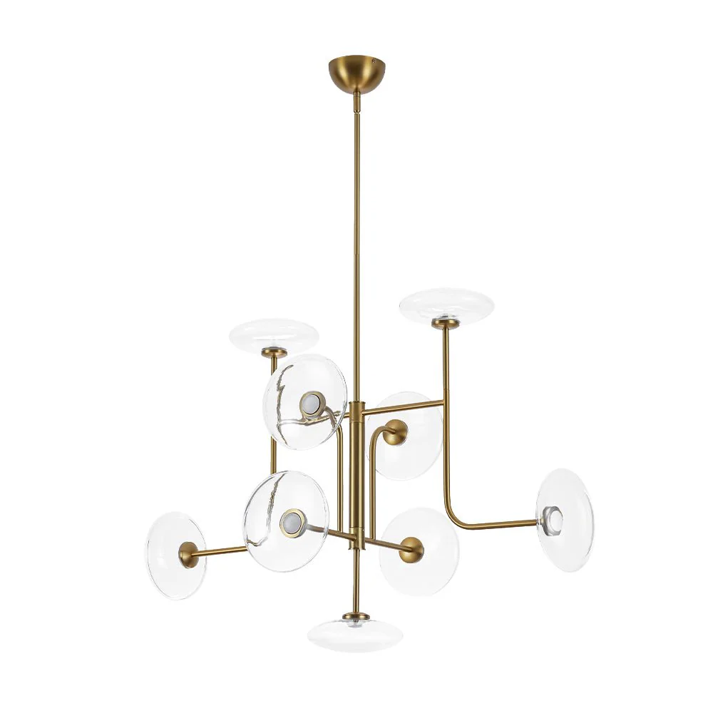 (OpenBox) Designer 9-light Glass Dimmable LED Linear Sputnik Chandelier - Image 7