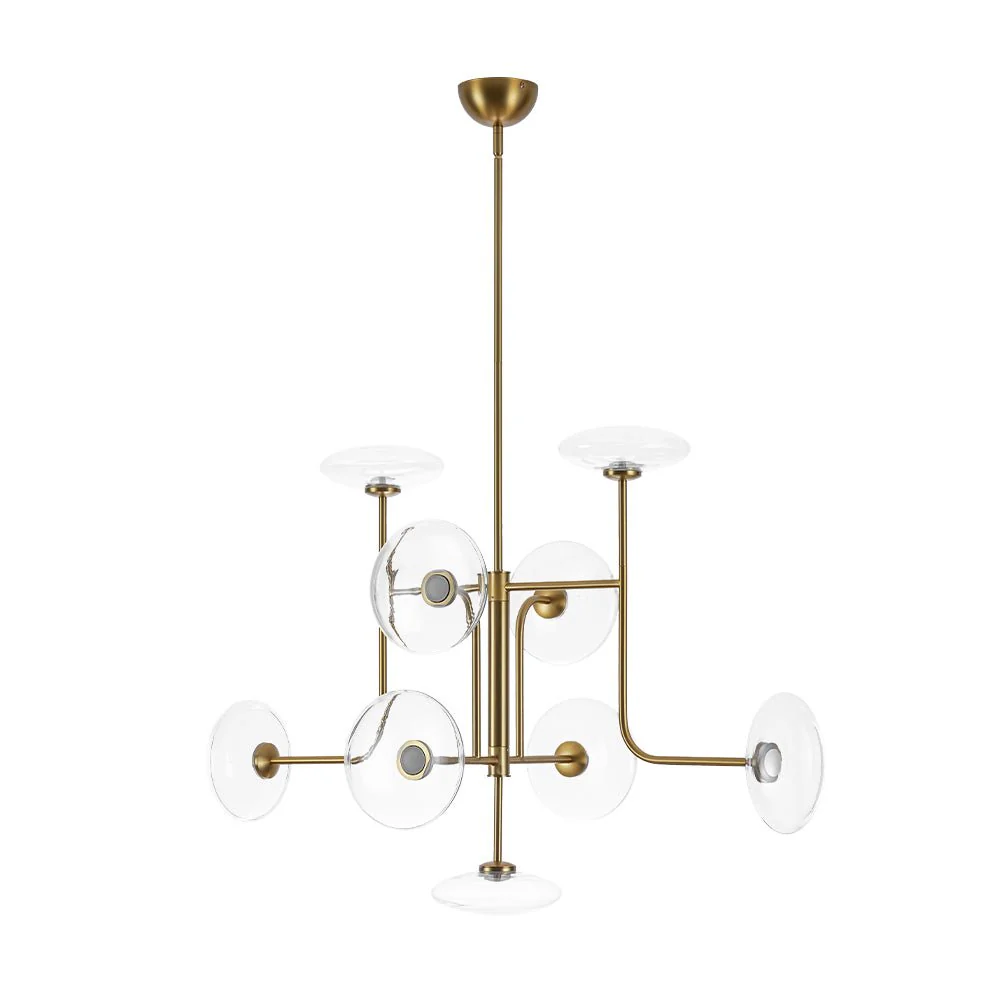 (OpenBox) Designer 9-light Glass Dimmable LED Linear Sputnik Chandelier - Image 8