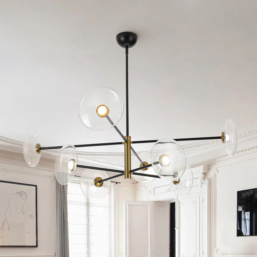 (OpenBox) Designer Dimmable LED 8-light Glass Tiered Sputnik Chandelier - Image 4
