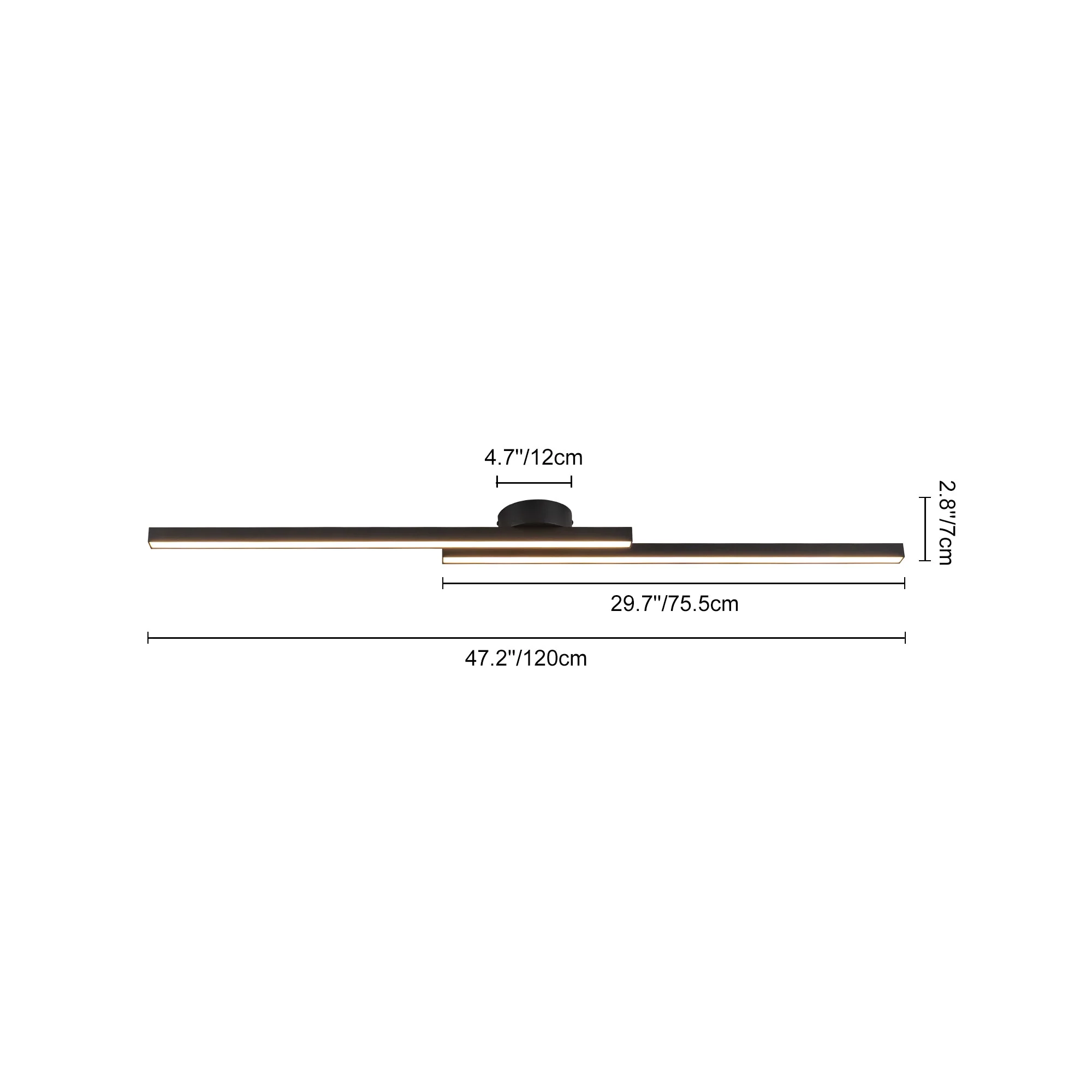 Dimmable 2-Light Long Strip Linear LED Flush Mount - Image 14