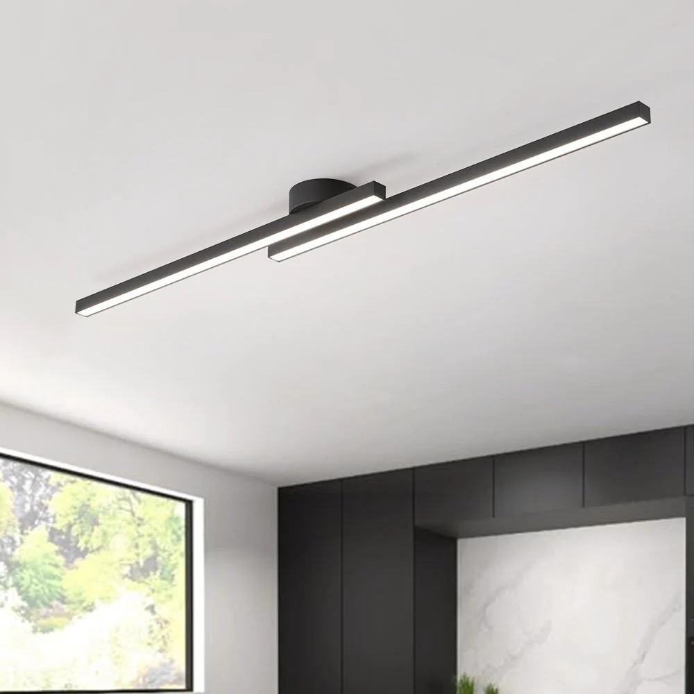 Dimmable 2-Light Long Strip Linear LED Flush Mount - Image 9