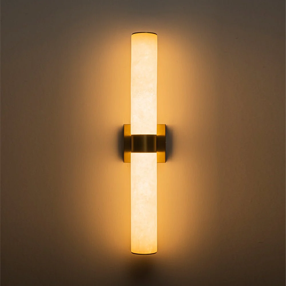 Dimmable LED Marble Tube Linear Bathroom Wall Sconce - Image 30