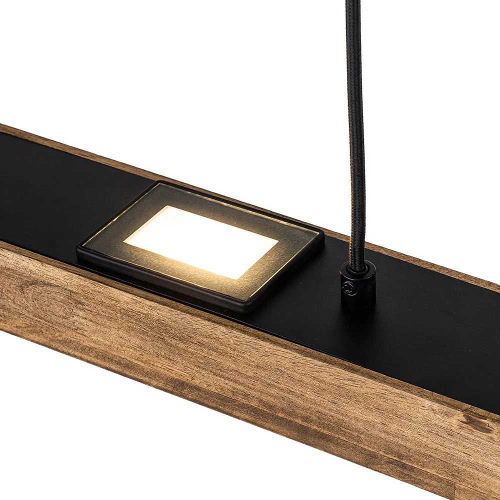 (OpenBox) Dimmable LED Linear Oak Wood Kitchen Island Pendant - Image 21