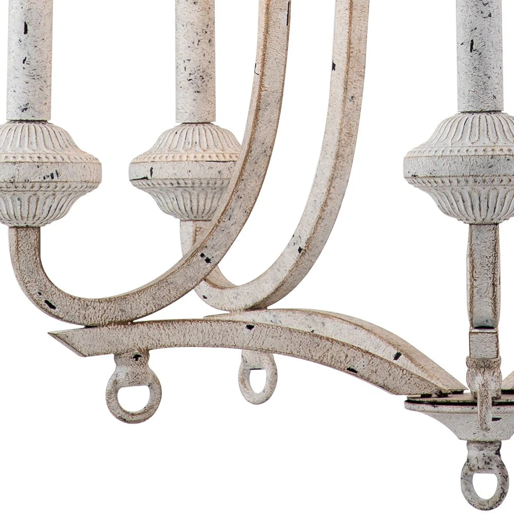 (OpenBox) Distressed White Shabby Chic Candle Style Chandelier - Image 13