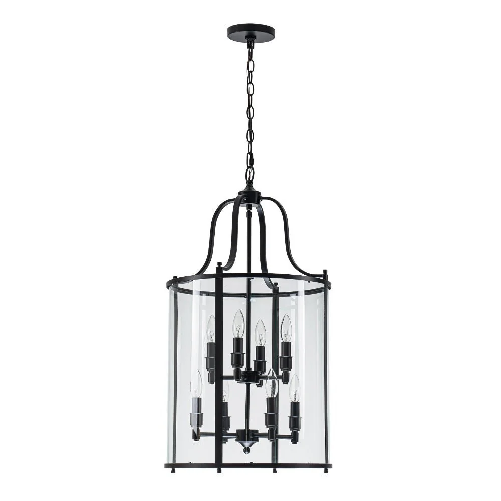 (OpenBox) Farmhouse Wide Clear Glass Cylinder Cage Pendant - Image 10