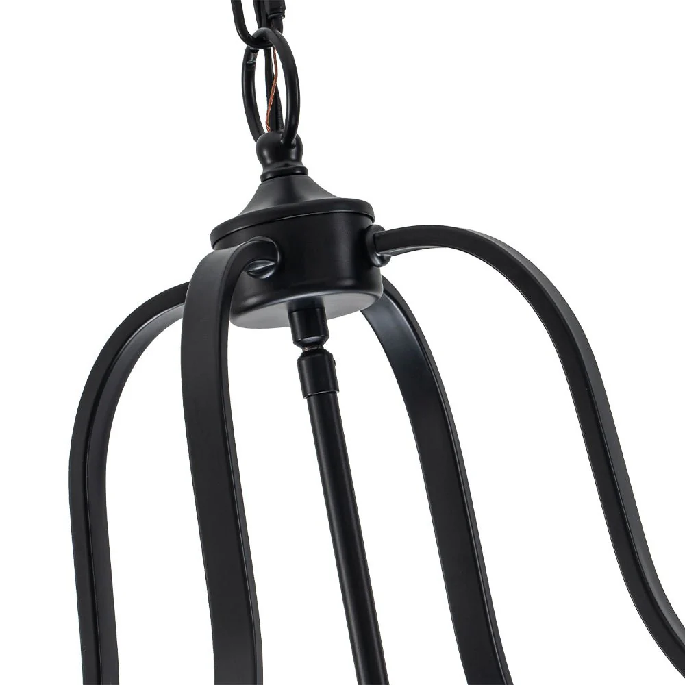 (OpenBox) Farmhouse Wide Clear Glass Cylinder Cage Pendant - Image 15
