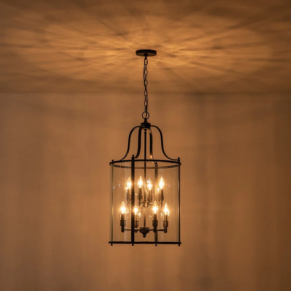 (OpenBox) Farmhouse Wide Clear Glass Cylinder Cage Pendant - Image 17