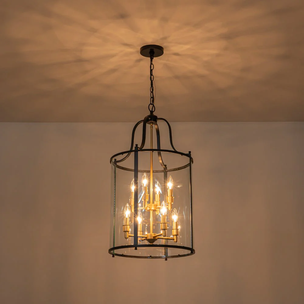 (OpenBox) Farmhouse Wide Clear Glass Cylinder Cage Pendant - Image 21