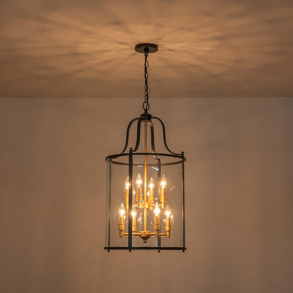 (OpenBox) Farmhouse Wide Clear Glass Cylinder Cage Pendant - Image 22