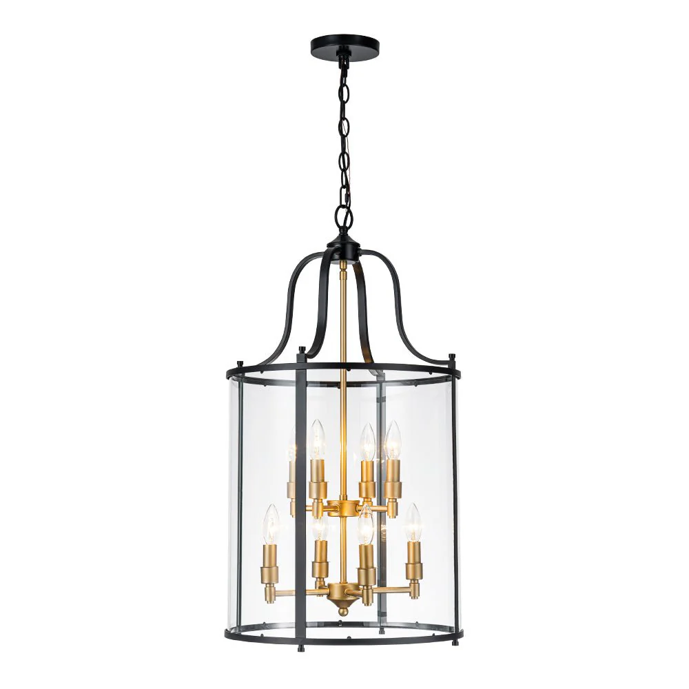 (OpenBox) Farmhouse Wide Clear Glass Cylinder Cage Pendant - Image 23