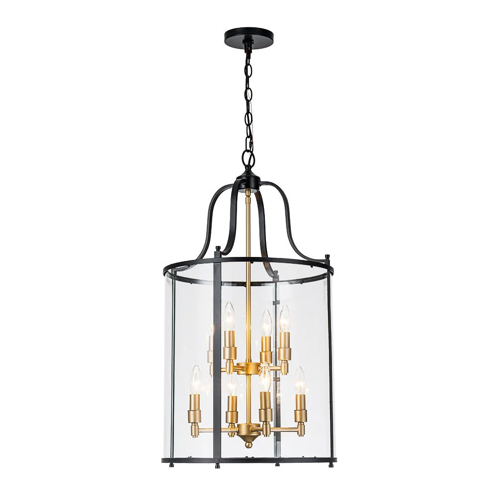 (OpenBox) Farmhouse Wide Clear Glass Cylinder Cage Pendant - Image 24