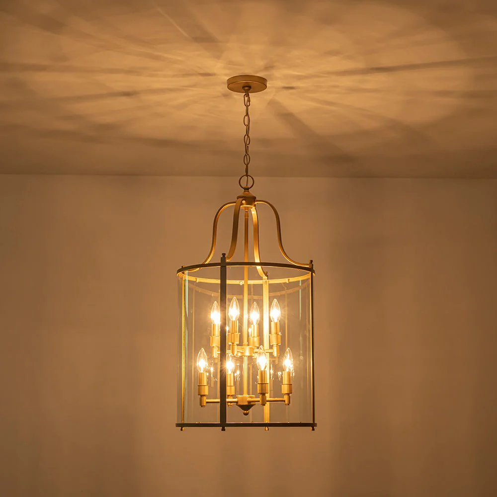 (OpenBox) Farmhouse Wide Clear Glass Cylinder Cage Pendant - Image 26