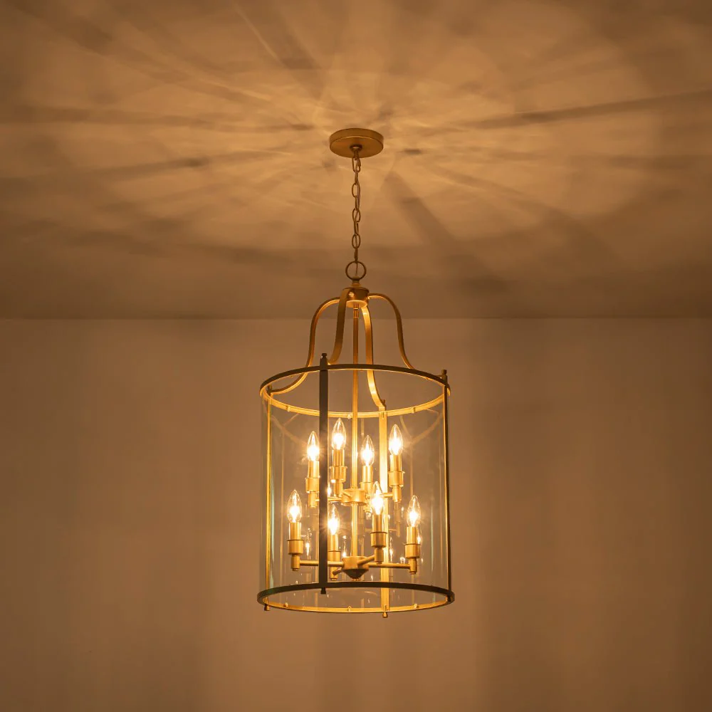 (OpenBox) Farmhouse Wide Clear Glass Cylinder Cage Pendant - Image 27