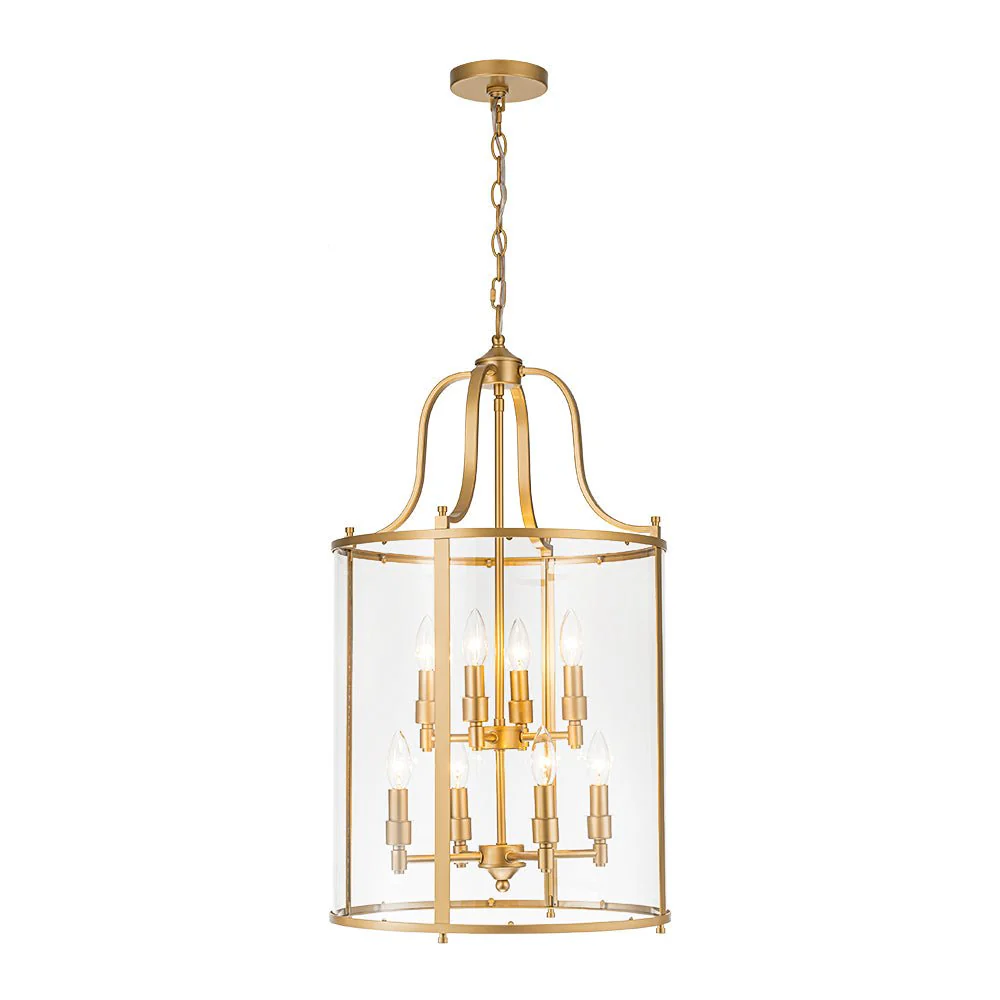 (OpenBox) Farmhouse Wide Clear Glass Cylinder Cage Pendant - Image 29