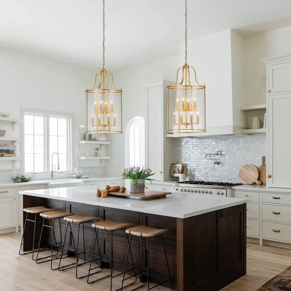(OpenBox) Farmhouse Wide Clear Glass Cylinder Cage Pendant - Image 3