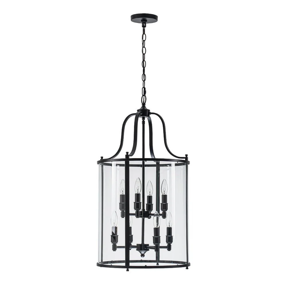 (OpenBox) Farmhouse Wide Clear Glass Cylinder Cage Pendant - Image 8