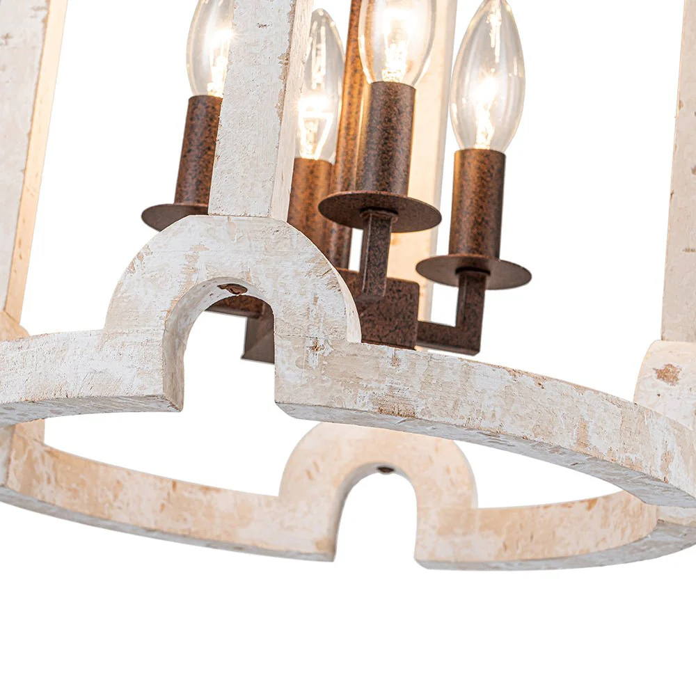 (OpenBox) Farmhouse Wood Cylinder Pendant Light - Image 10