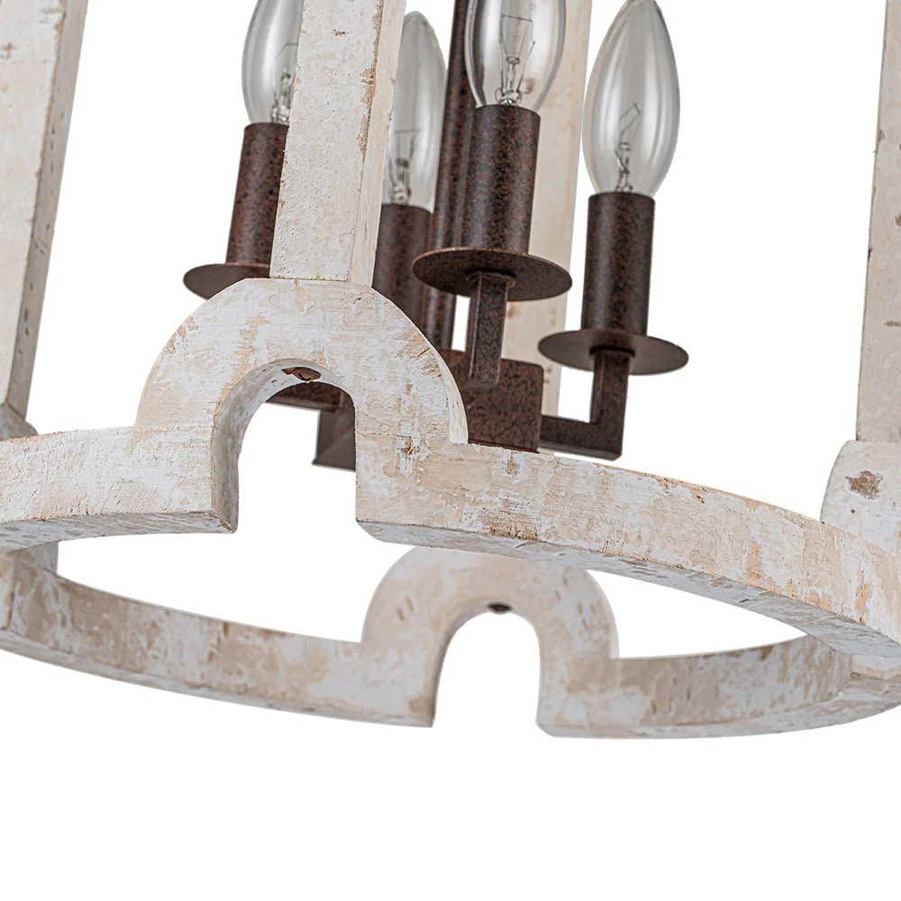 (OpenBox) Farmhouse Wood Cylinder Pendant Light - Image 11