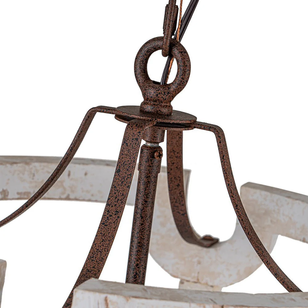 (OpenBox) Farmhouse Wood Cylinder Pendant Light - Image 13