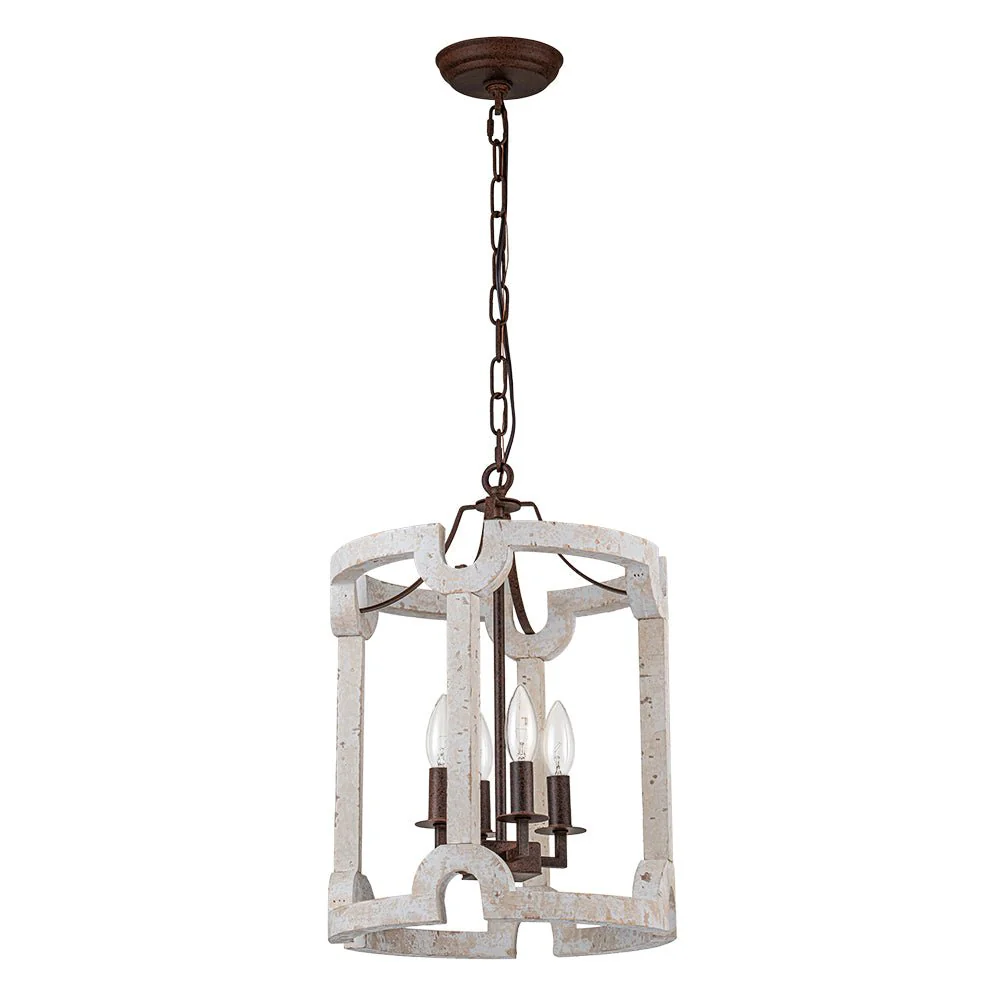 (OpenBox) Farmhouse Wood Cylinder Pendant Light - Image 7