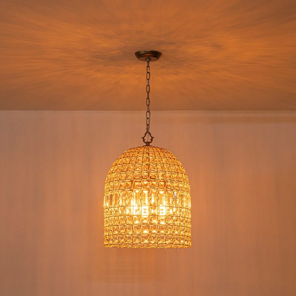 (OpenBox) French Antique Brass Crystal Cage Chandelier - Image 16