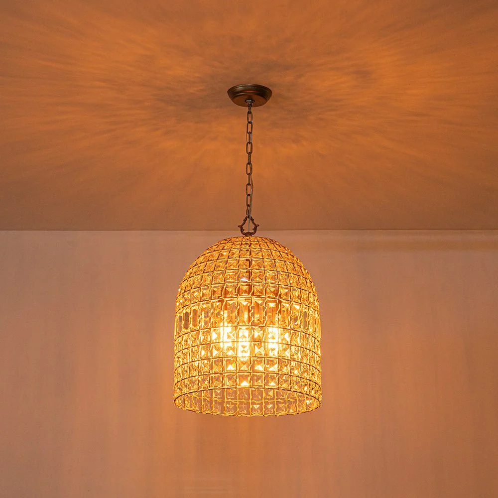 (OpenBox) French Antique Brass Crystal Cage Chandelier - Image 17