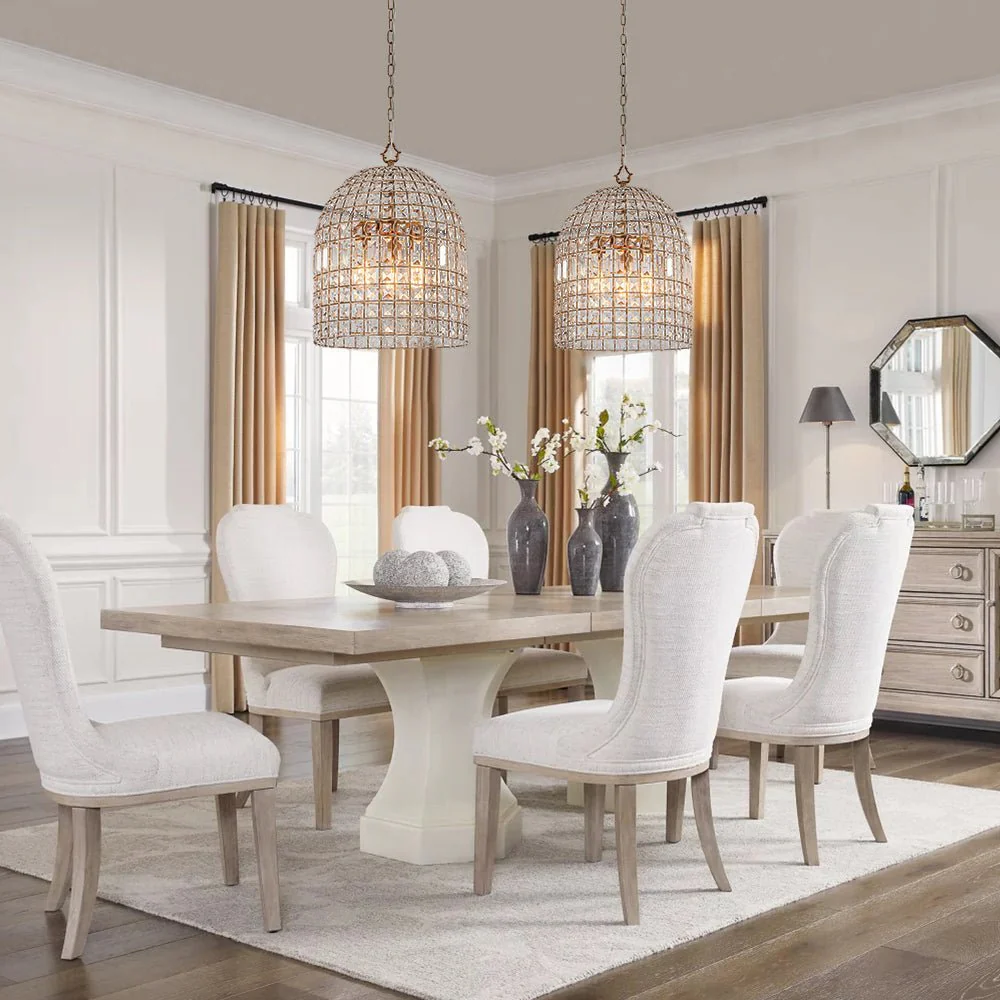 (OpenBox) French Antique Brass Crystal Cage Chandelier - Image 2