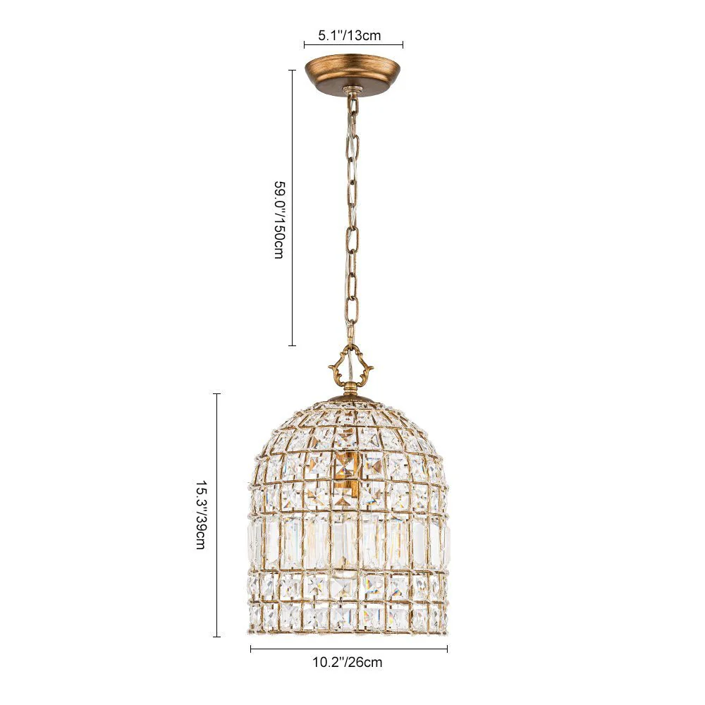 (OpenBox) French Antique Brass Crystal Cage Chandelier - Image 22
