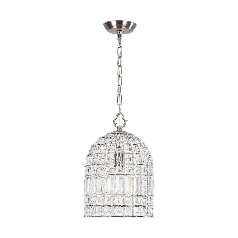 French Antique Brass Crystal Cage Chandelier - Image 35