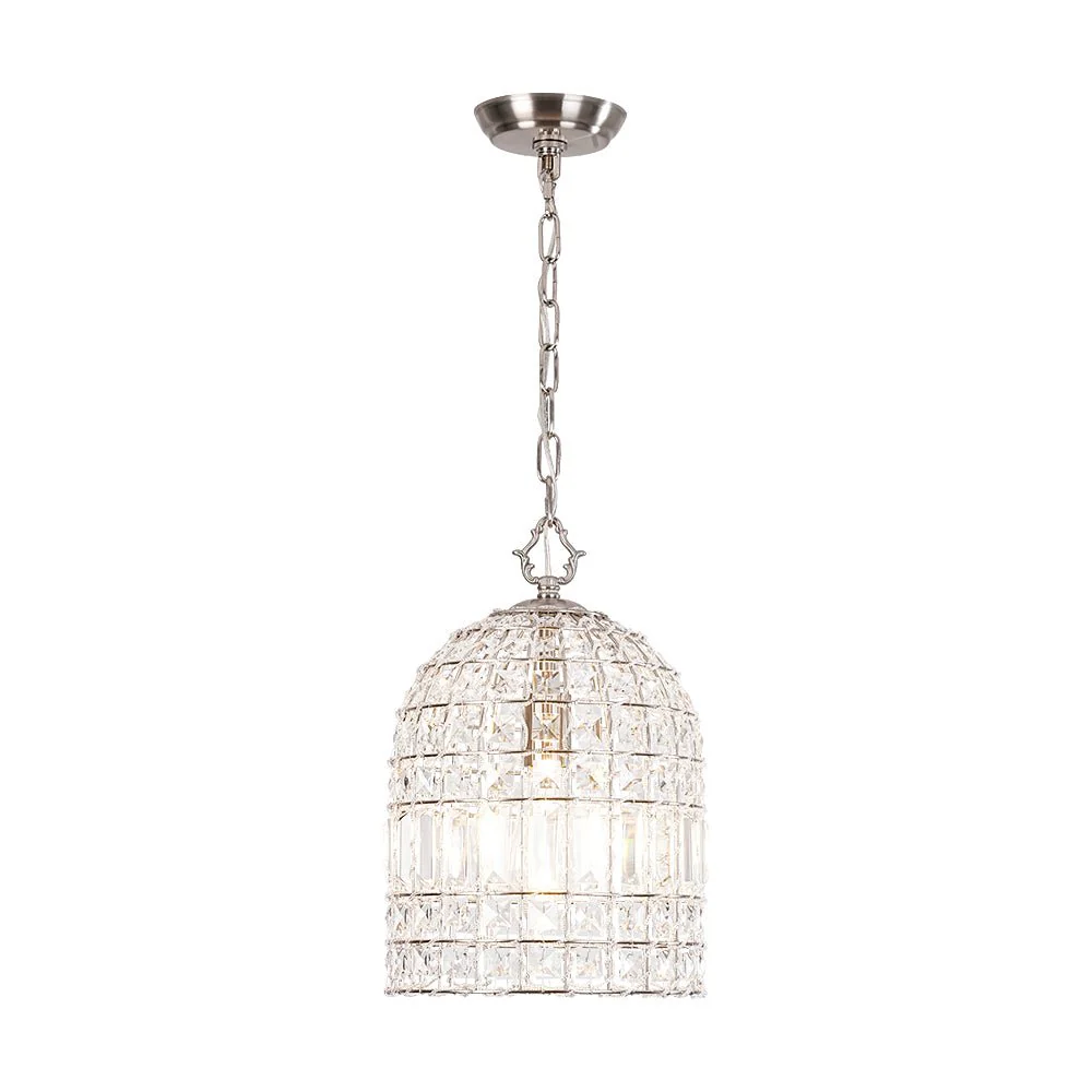 French Antique Brass Crystal Cage Chandelier - Image 34