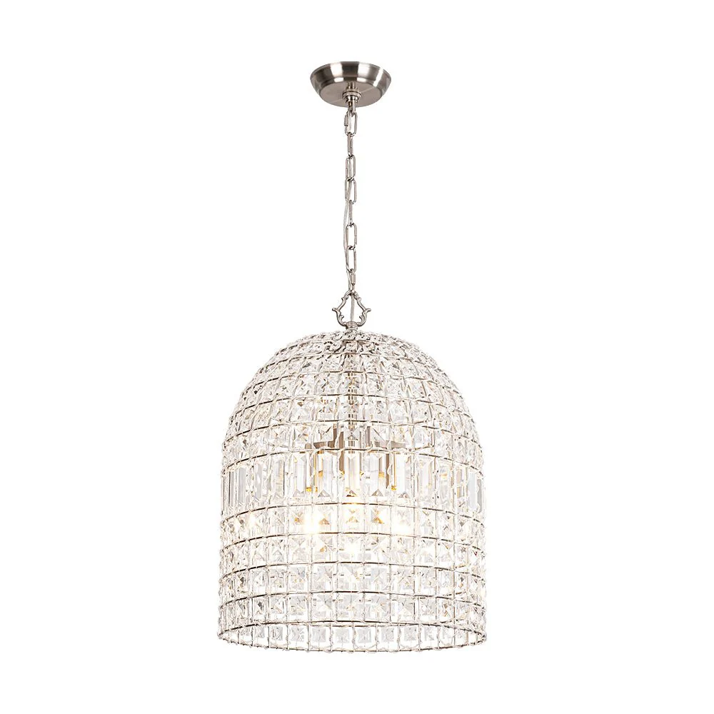 French Antique Brass Crystal Cage Chandelier - Image 28