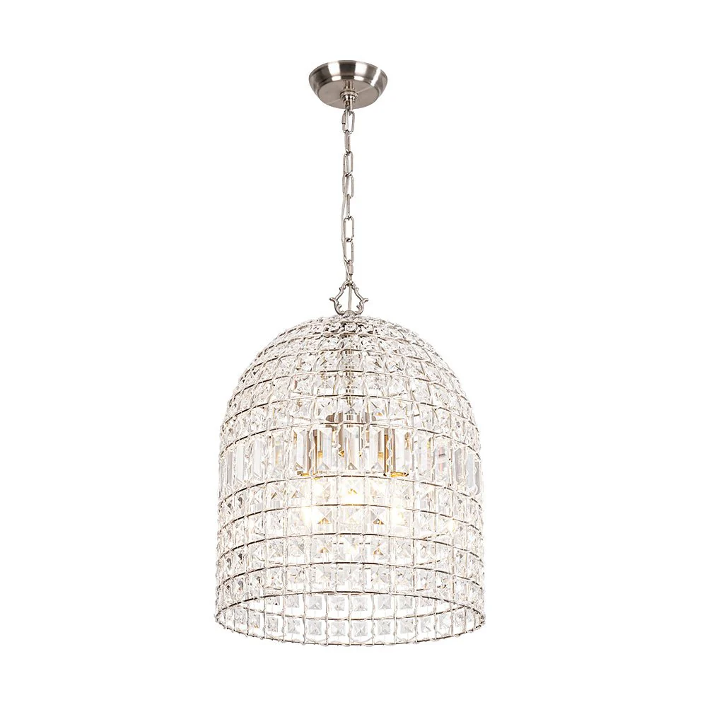 French Antique Brass Crystal Cage Chandelier - Image 29