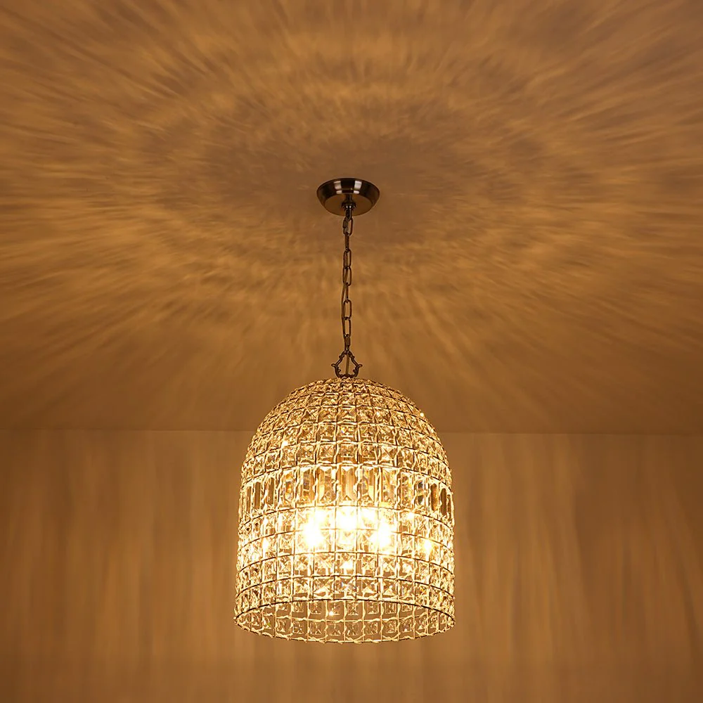 French Antique Brass Crystal Cage Chandelier - Image 32