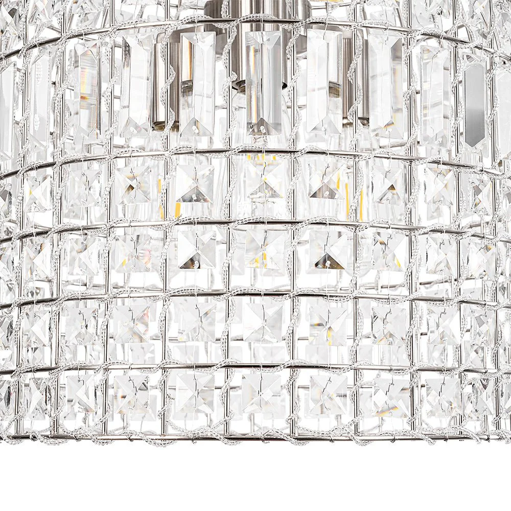 French Antique Brass Crystal Cage Chandelier - Image 39