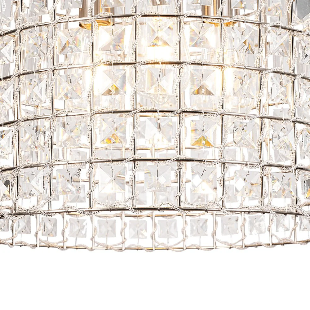 French Antique Brass Crystal Cage Chandelier - Image 38