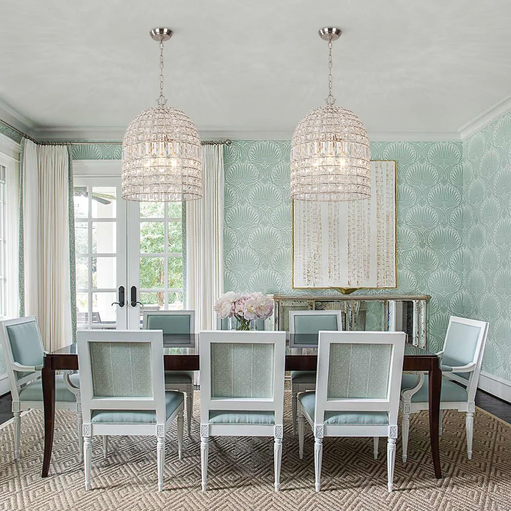 French Antique Brass Crystal Cage Chandelier - Image 8