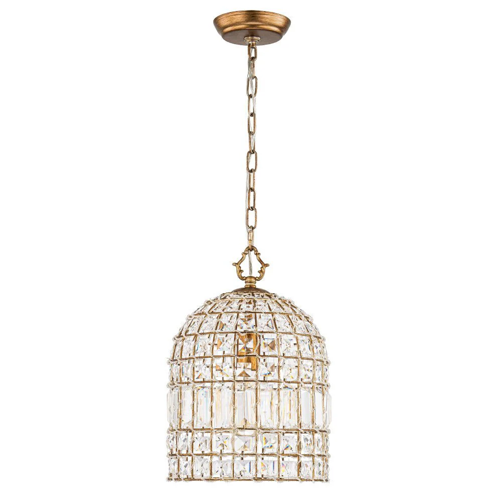 (OpenBox) French Antique Brass Crystal Cage Chandelier - Image 5