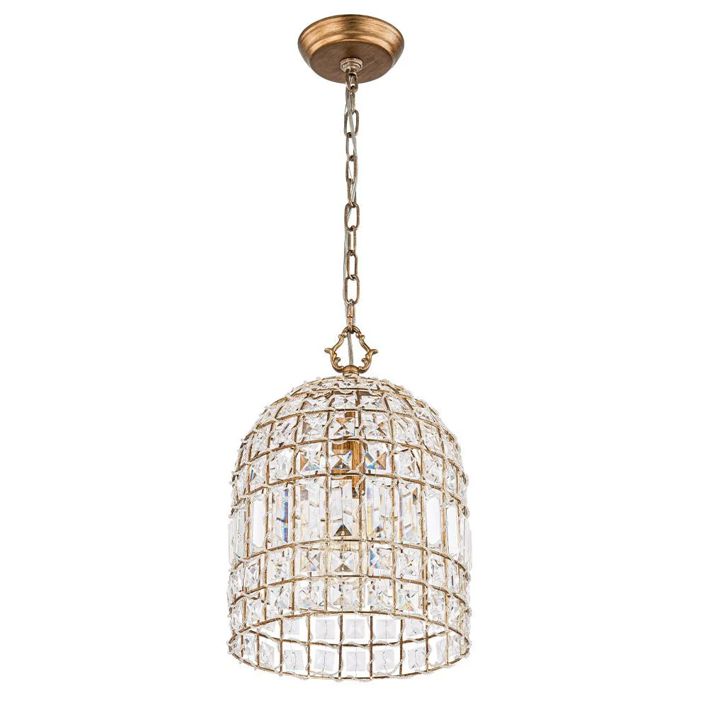 (OpenBox) French Antique Brass Crystal Cage Chandelier - Image 7