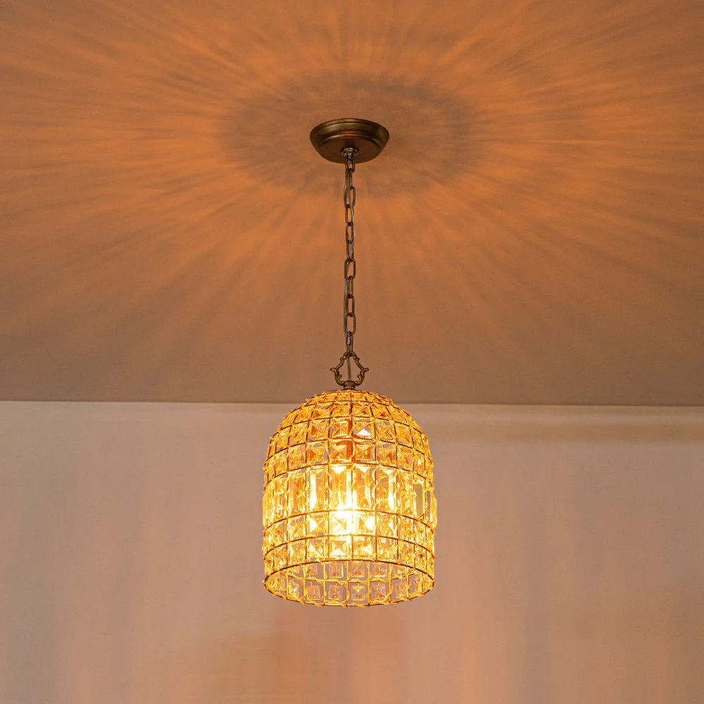 (OpenBox) French Antique Brass Crystal Cage Chandelier - Image 8